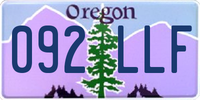 OR license plate 092LLF