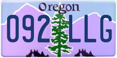 OR license plate 092LLG
