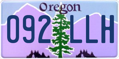 OR license plate 092LLH
