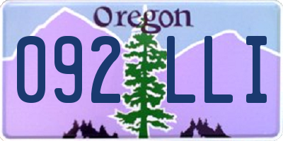 OR license plate 092LLI