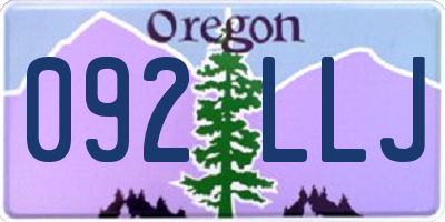 OR license plate 092LLJ