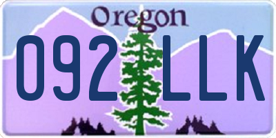OR license plate 092LLK