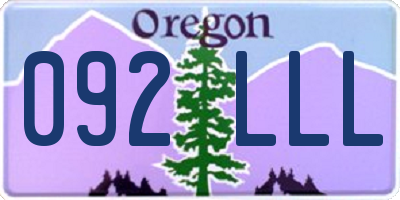 OR license plate 092LLL
