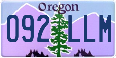 OR license plate 092LLM