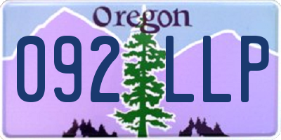 OR license plate 092LLP