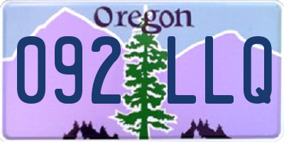 OR license plate 092LLQ