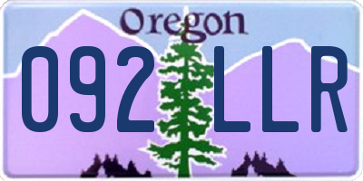 OR license plate 092LLR
