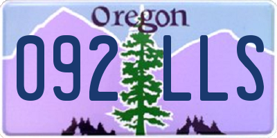 OR license plate 092LLS