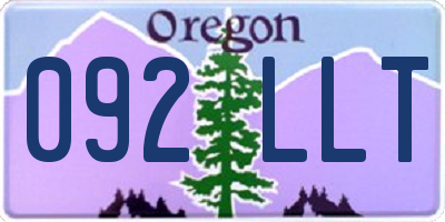 OR license plate 092LLT