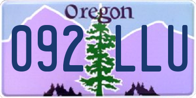 OR license plate 092LLU