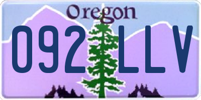 OR license plate 092LLV