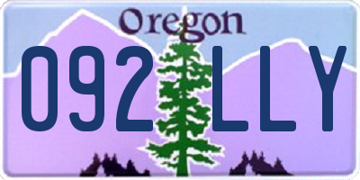 OR license plate 092LLY
