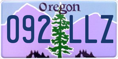 OR license plate 092LLZ
