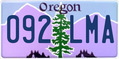 OR license plate 092LMA