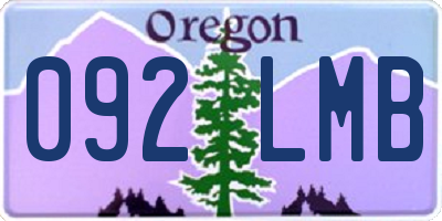 OR license plate 092LMB