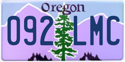OR license plate 092LMC
