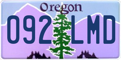 OR license plate 092LMD