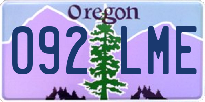 OR license plate 092LME