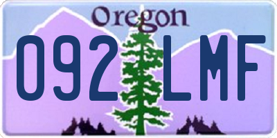 OR license plate 092LMF