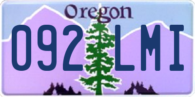 OR license plate 092LMI