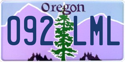 OR license plate 092LML