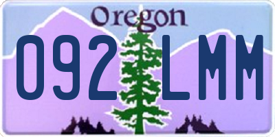 OR license plate 092LMM
