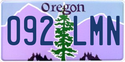 OR license plate 092LMN