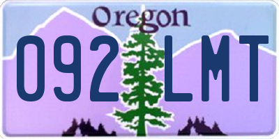 OR license plate 092LMT