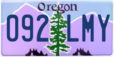 OR license plate 092LMY