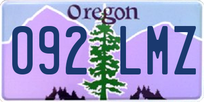 OR license plate 092LMZ