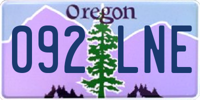 OR license plate 092LNE
