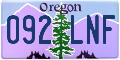 OR license plate 092LNF