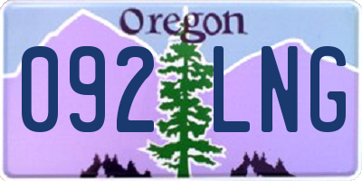 OR license plate 092LNG