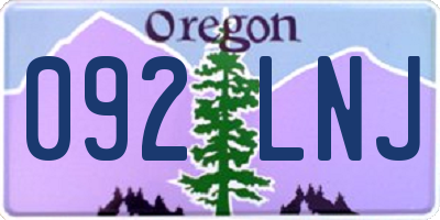 OR license plate 092LNJ