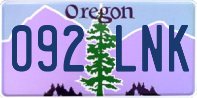 OR license plate 092LNK