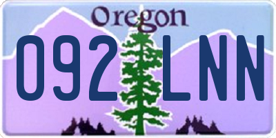 OR license plate 092LNN