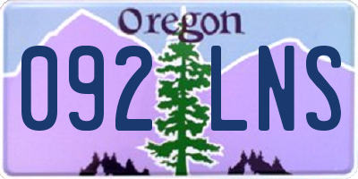 OR license plate 092LNS