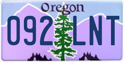 OR license plate 092LNT
