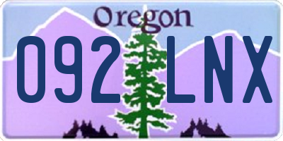 OR license plate 092LNX
