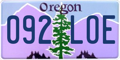 OR license plate 092LOE