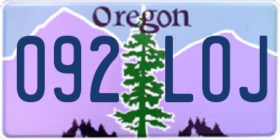 OR license plate 092LOJ