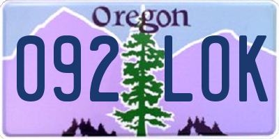OR license plate 092LOK