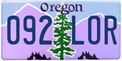 OR license plate 092LOR