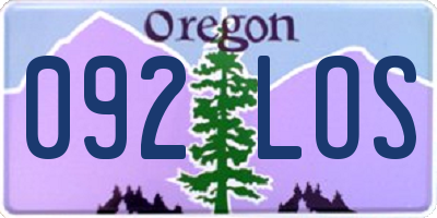 OR license plate 092LOS