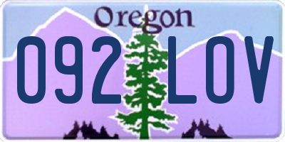 OR license plate 092LOV