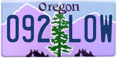 OR license plate 092LOW
