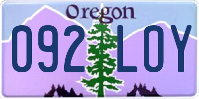 OR license plate 092LOY