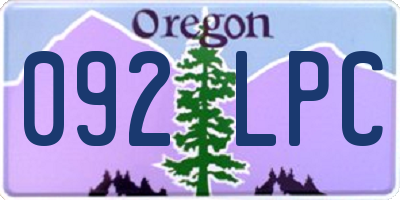 OR license plate 092LPC