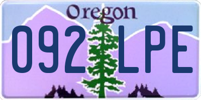 OR license plate 092LPE