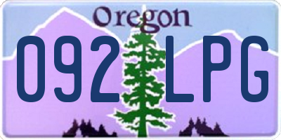 OR license plate 092LPG